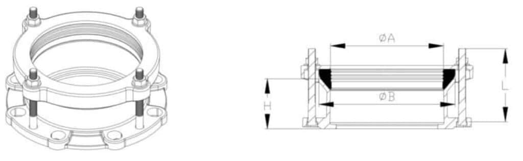 Universal Flange Adaptor Drawing