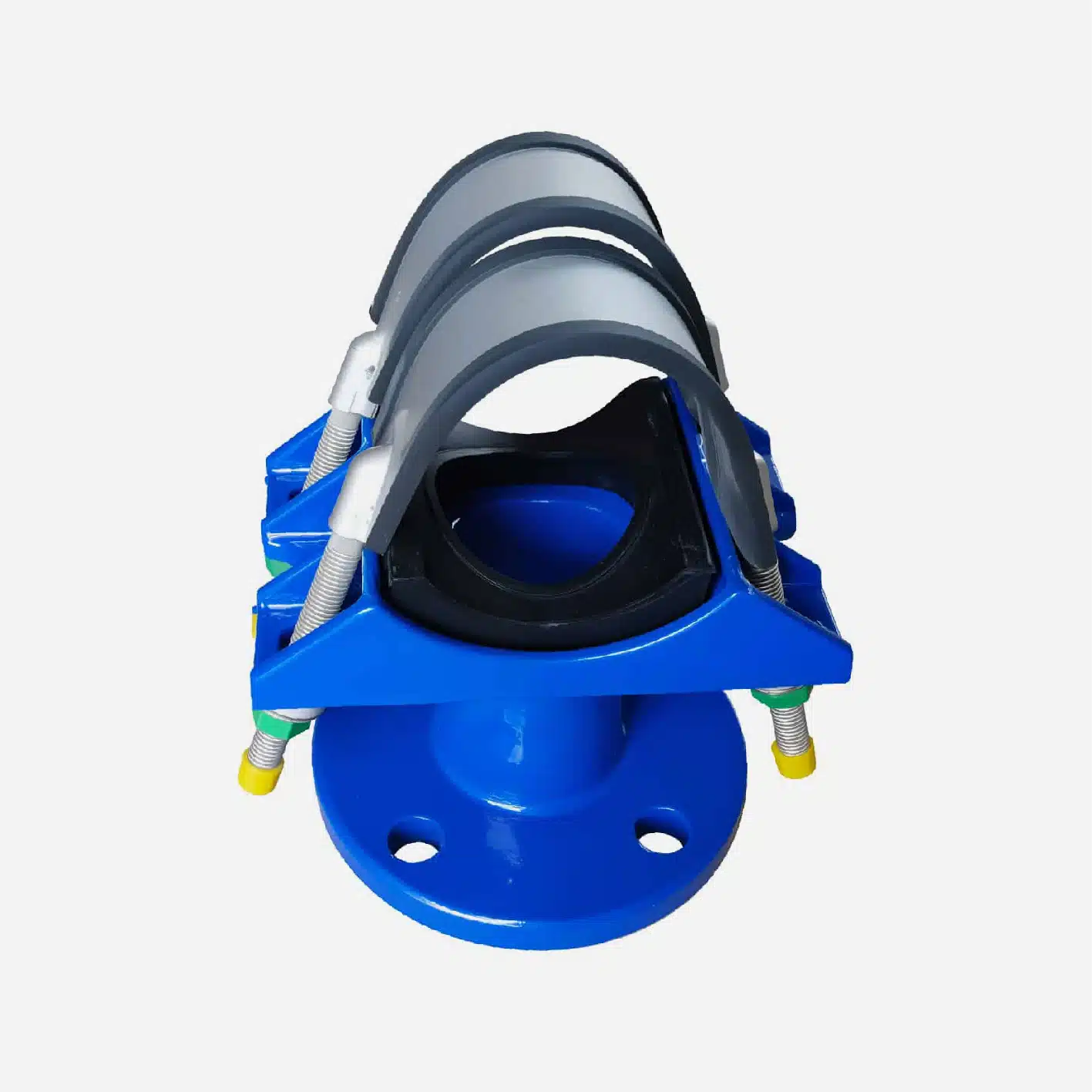 Universal Saddle for Ductile Iron Pipe,PVC pipe,Steel Pipe etc, flange outlet ,Multiple steel strips 2