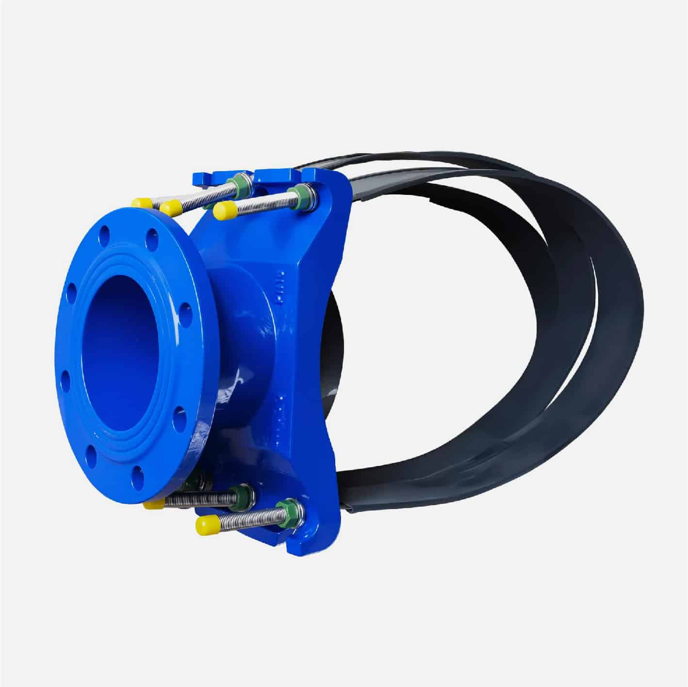 Universal Saddle for Ductile Iron Pipe,PVC pipe,Steel Pipe etc, flange outlet ,Multiple steel strips 3