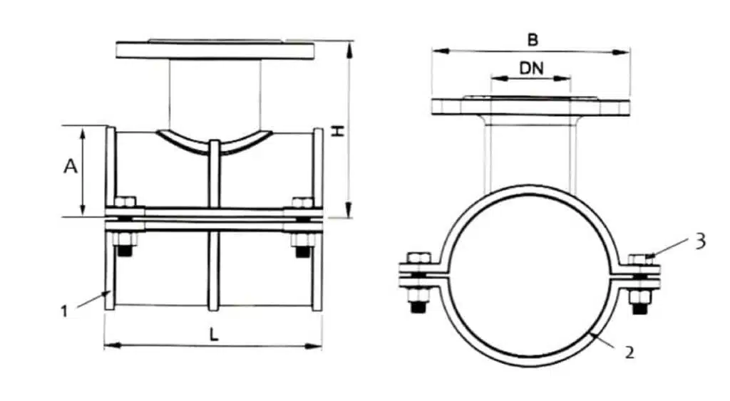 Water Main Tapping Saddle Drawing