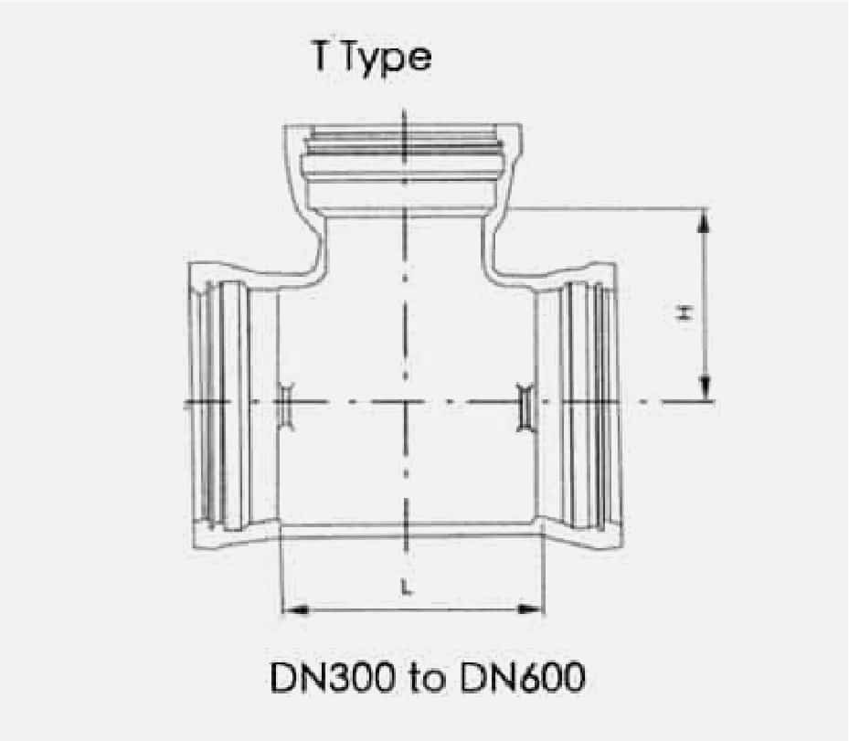 all socket tee T type DN300 to DN600
