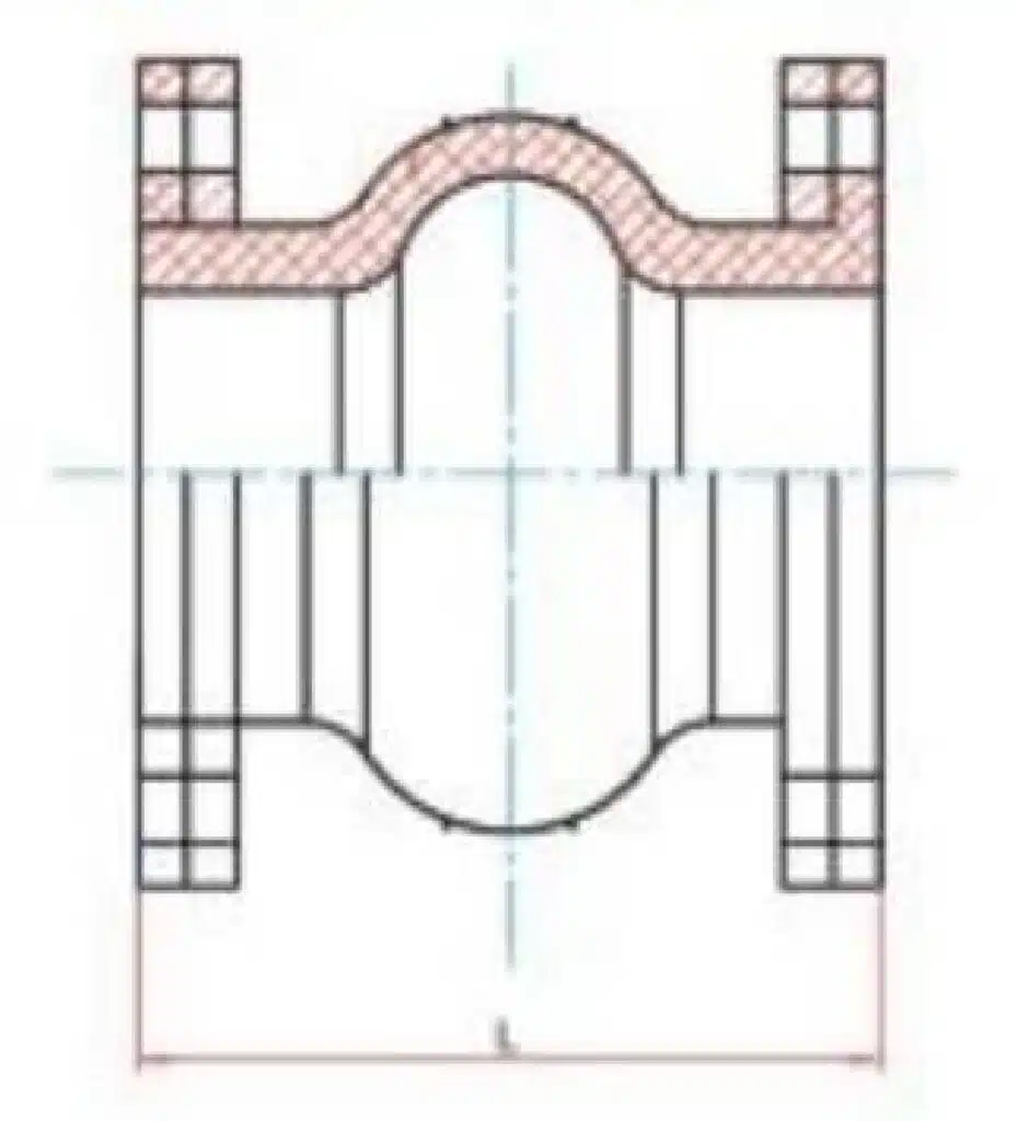 drawing for Flexible Rubber Joint with Full Face Flange Gasket