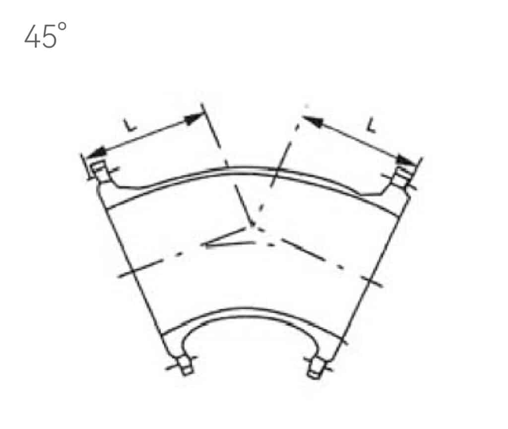 flanged 45 degree elbow drawing