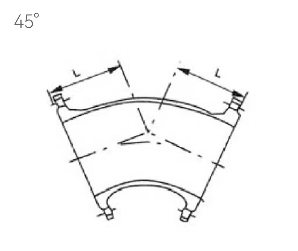 flanged 45 degree elbow drawing