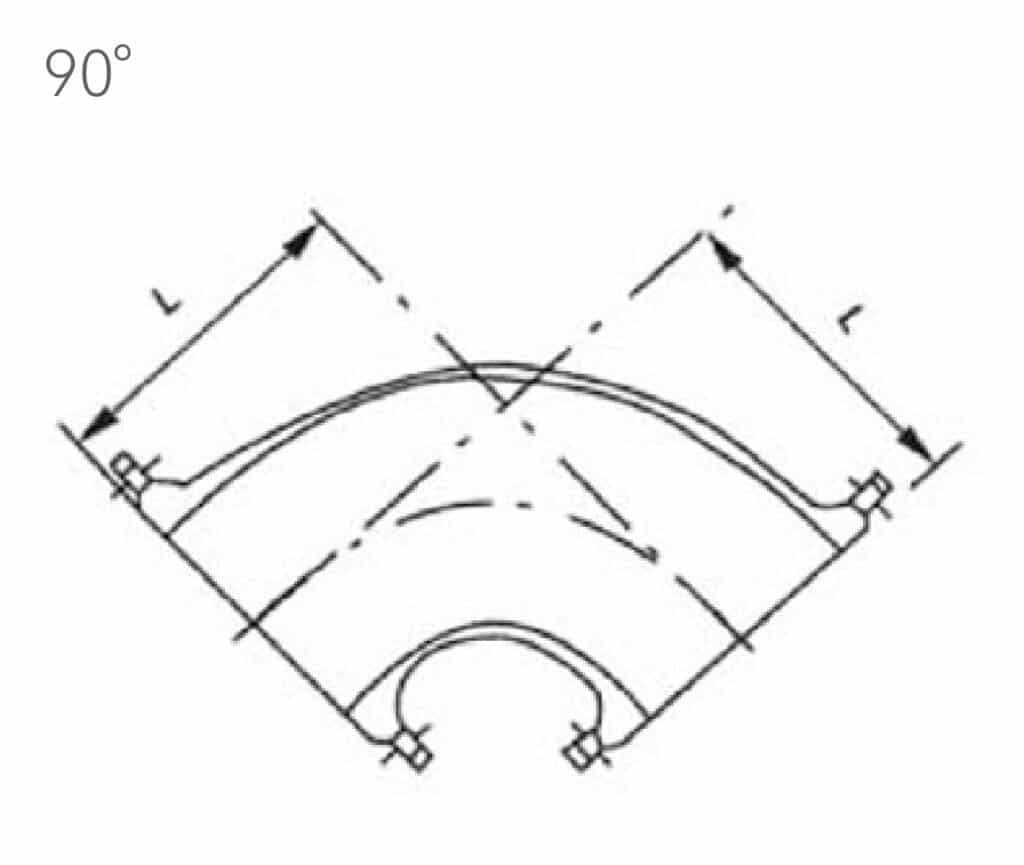 flanged 90 degree elbow drawing