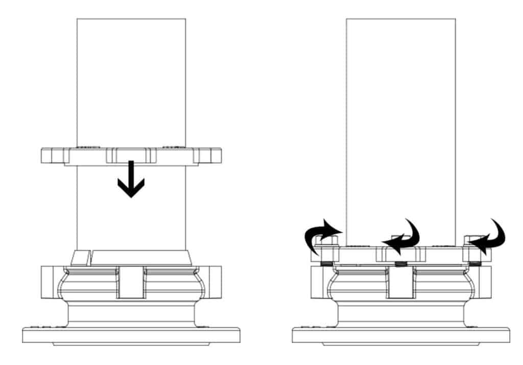 how to install the restrained flange adaptor for HDPE pipe step5 diagram