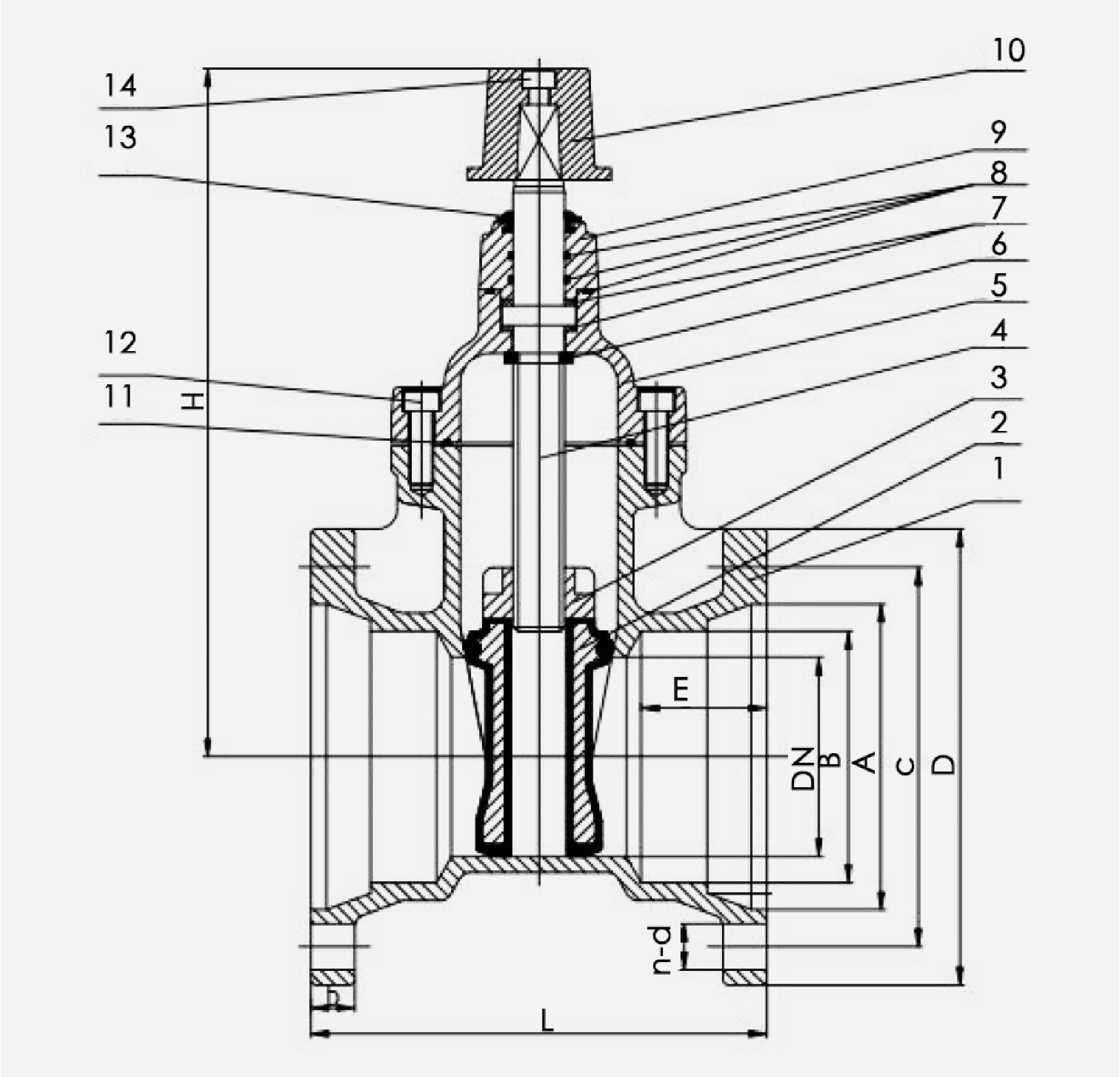 mechanical gate valve drawing