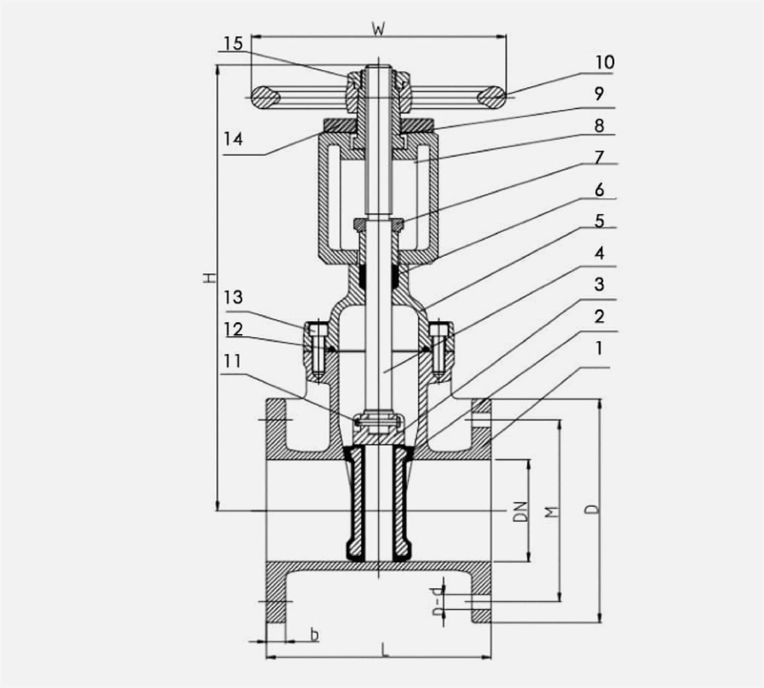 osy awwa gate valve drawing