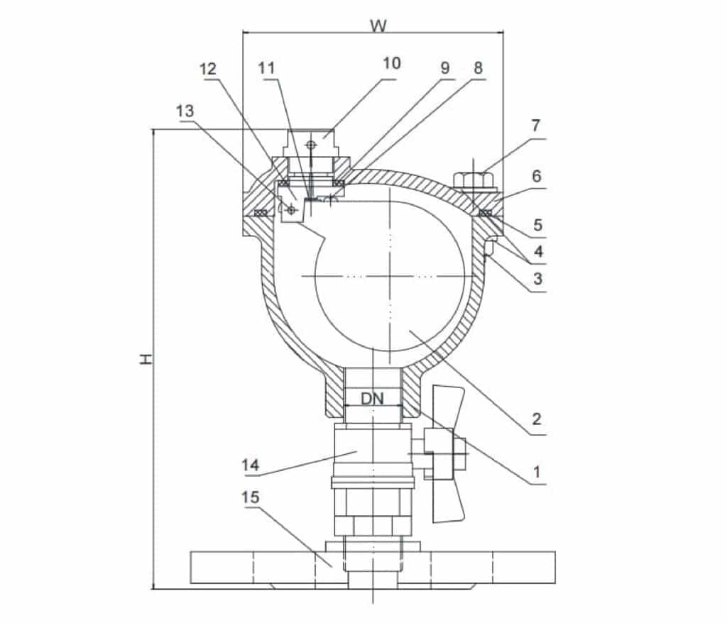 single air valve drawing