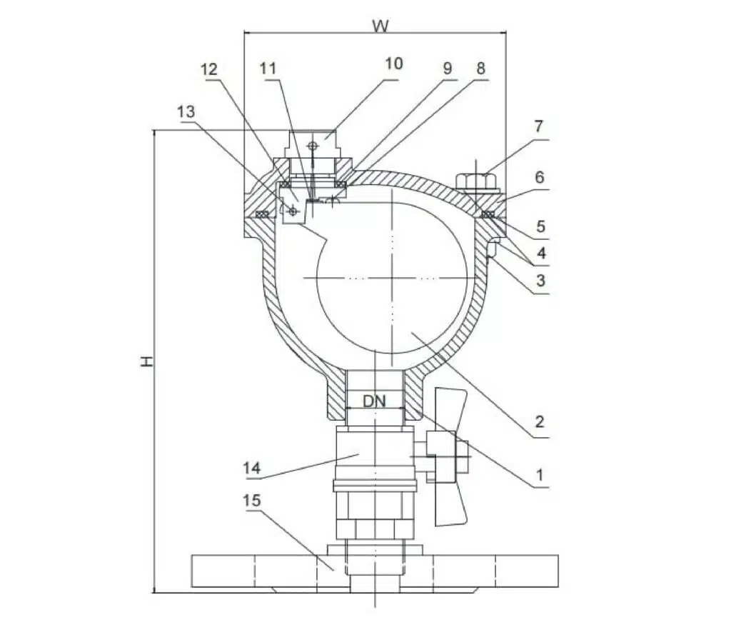 single air valve drawing
