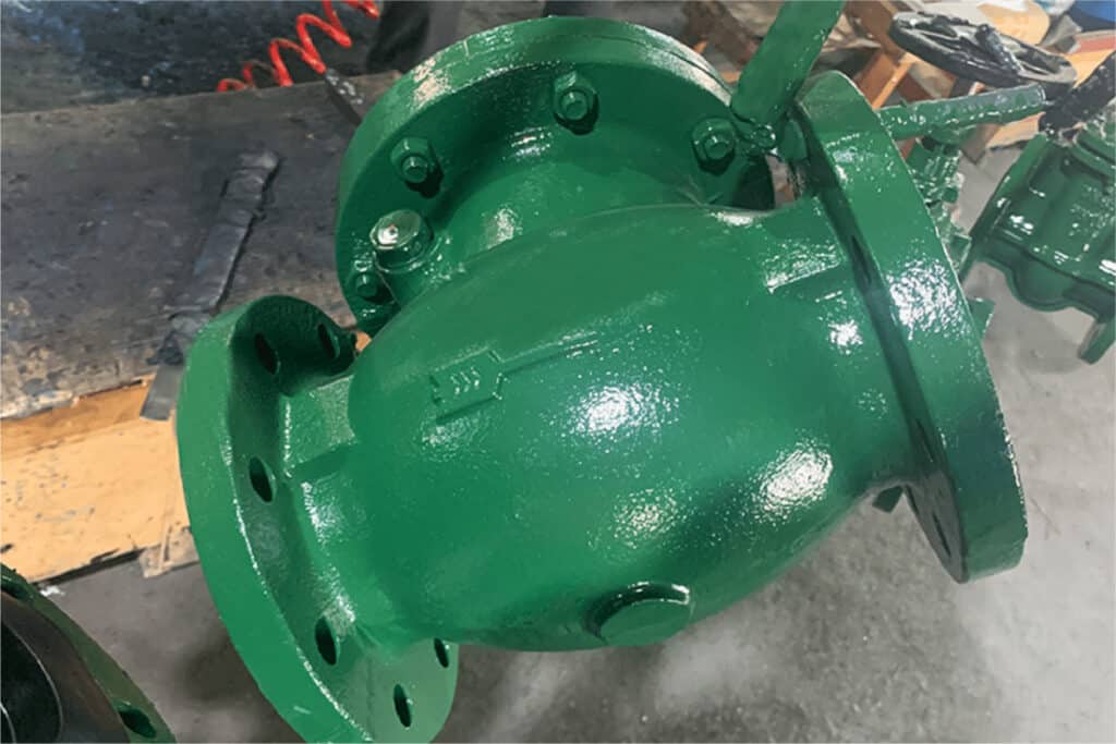 swing check valve in workshop