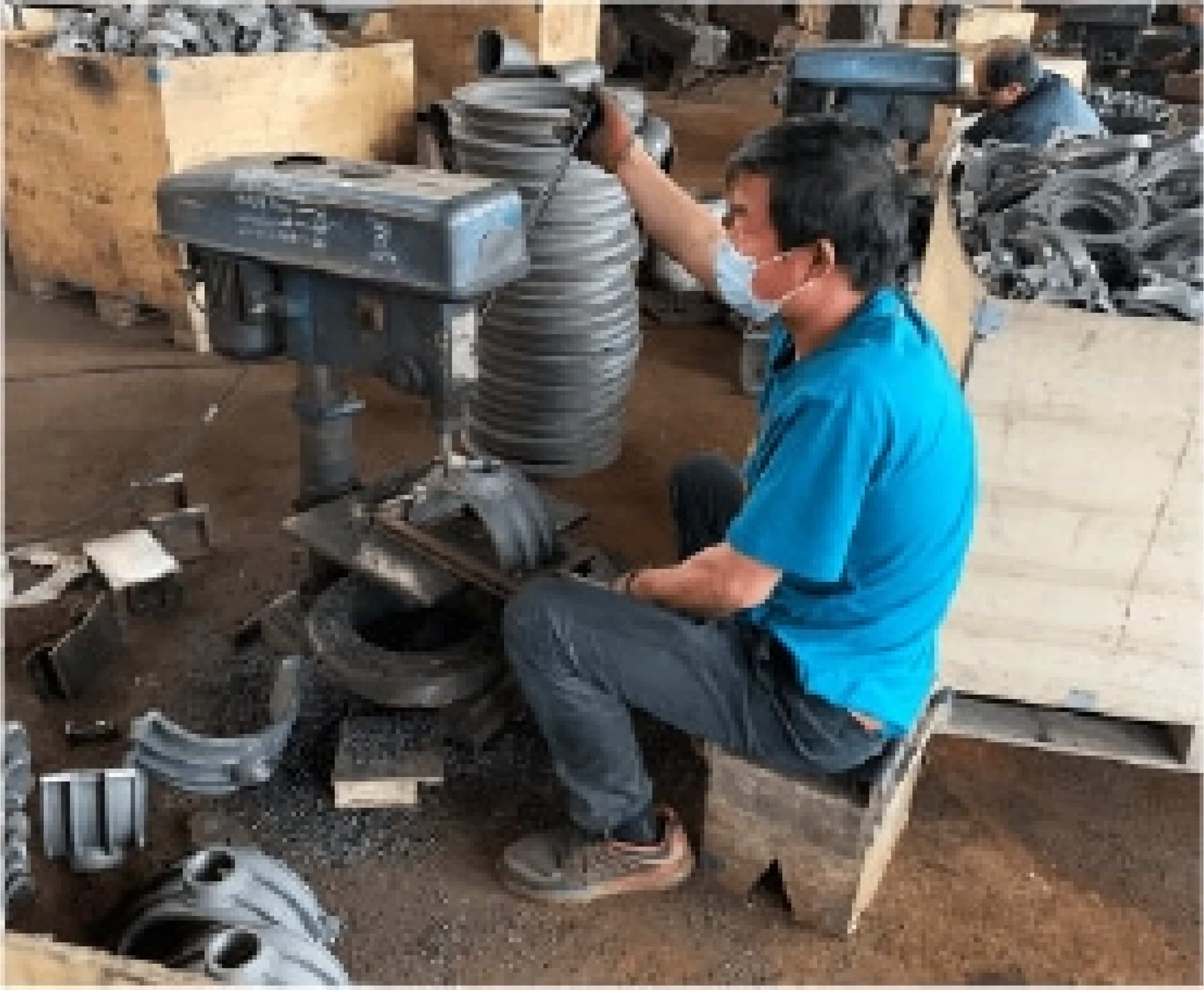 Drilling the bolts holes