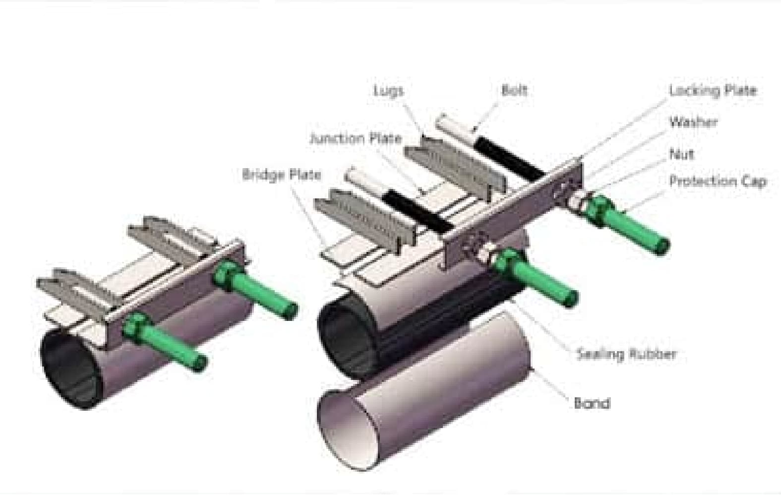 pipe repair sleeve assembling drawing