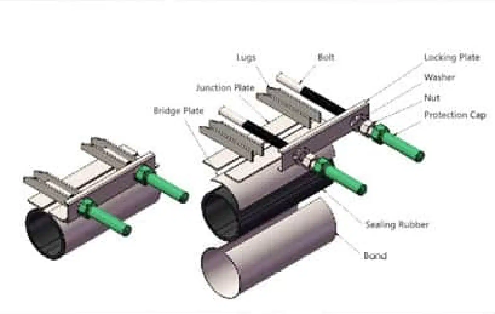 pipe repair sleeve assembling drawing