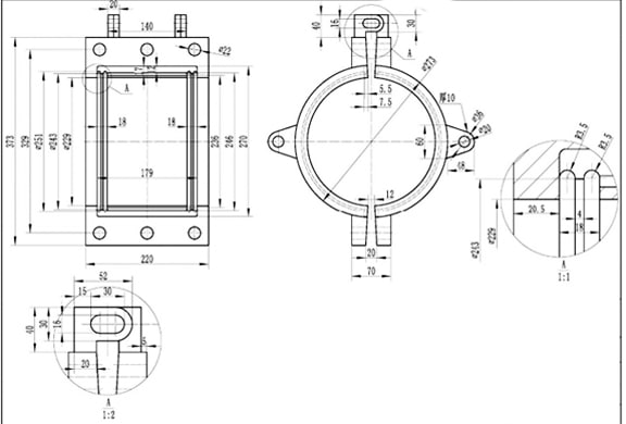 1000 psi high pressure pipe repair clamp drawing