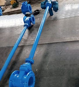 gate valve with electric actuator and valve spindle