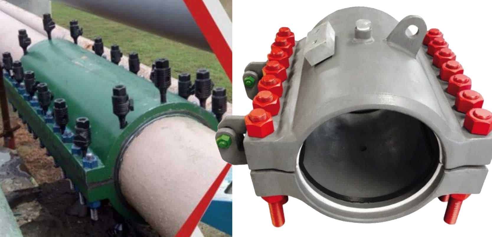 A heavy-duty high pressure pipe repair clamp