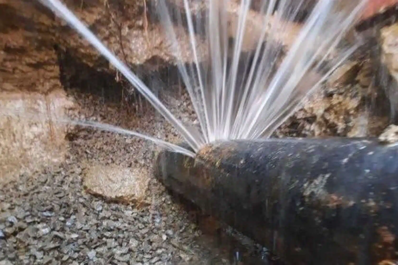 A cross-section of a seawater pipeline showing signs of corrosion