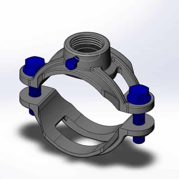 tapping saddle for ductile iron pipe,steel pipe,GRP pipe etc rigid pipe