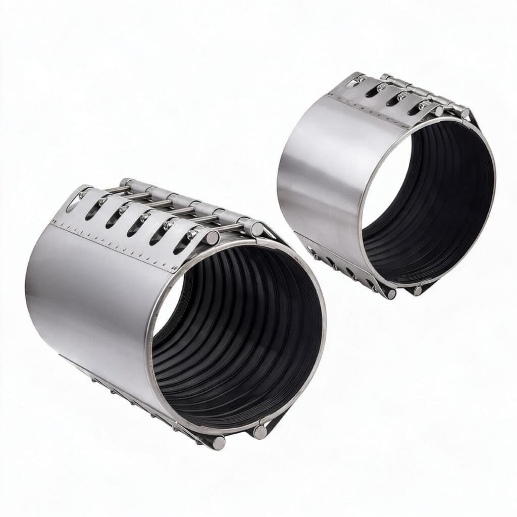 PIPE REPAIR COUPLING CLAMP, DOUBLE BANDS